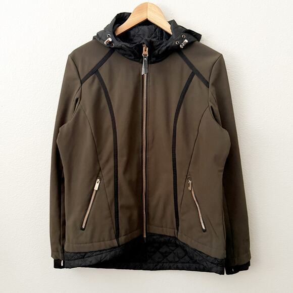 Free Country Jackets & Blazers - FREE COUNTRY | Jacket Coat Hood Super Softshell Quilted Brown Black | Large